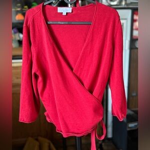 Red Wrap Sweater